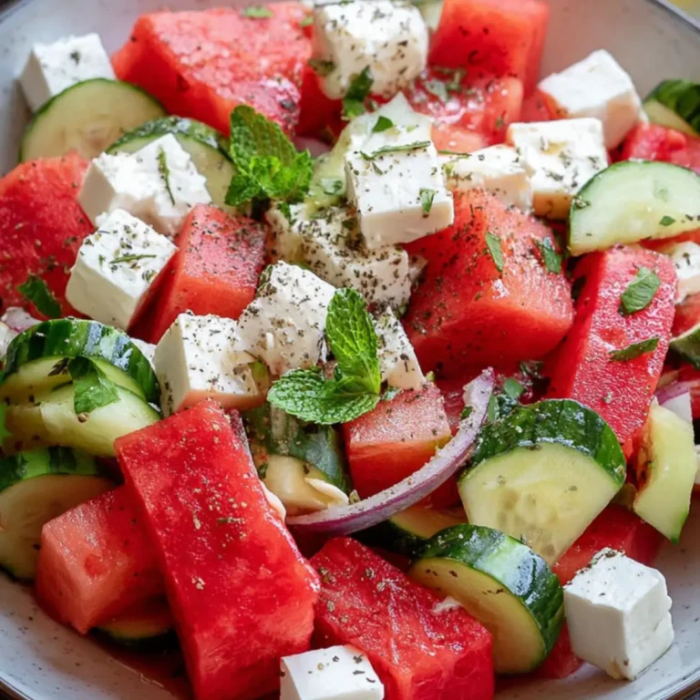 Wassermelonen Gurken Feta Salat