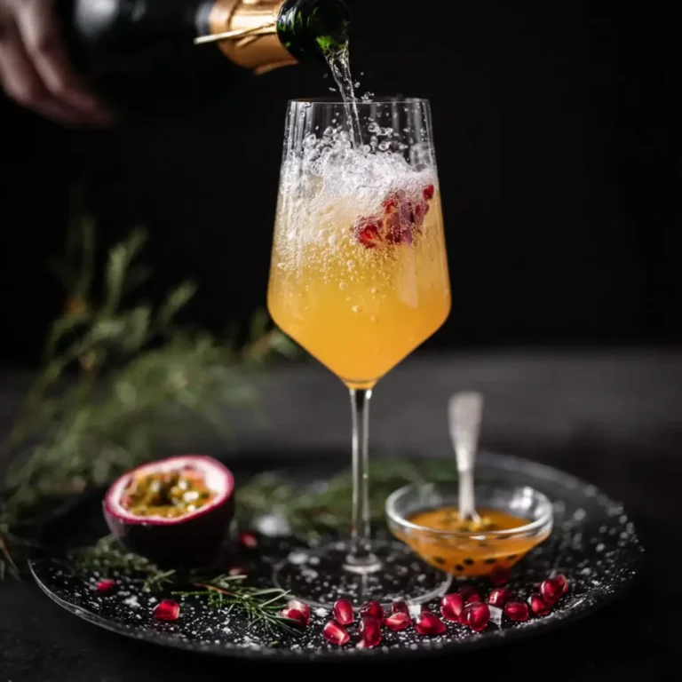 Winter Spritz mit Maracuja Sirup und Prosecco