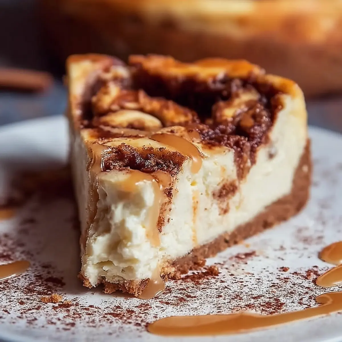Zimtschnecken Käsekuchen mit Keksboden