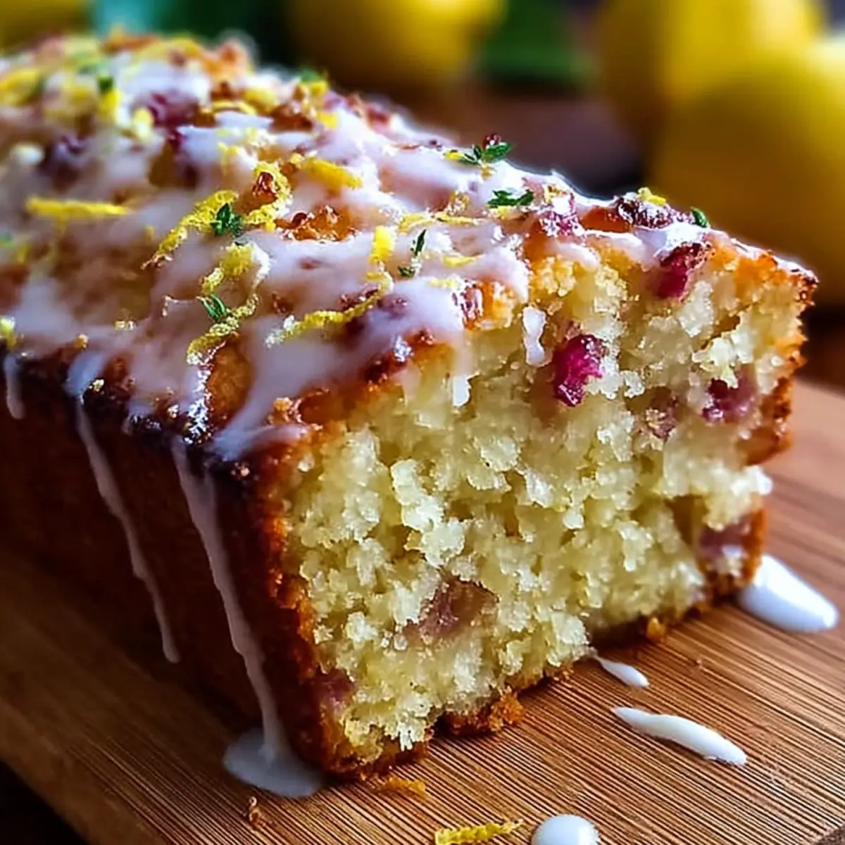 Zitronen Rhabarber Kastenkuchen