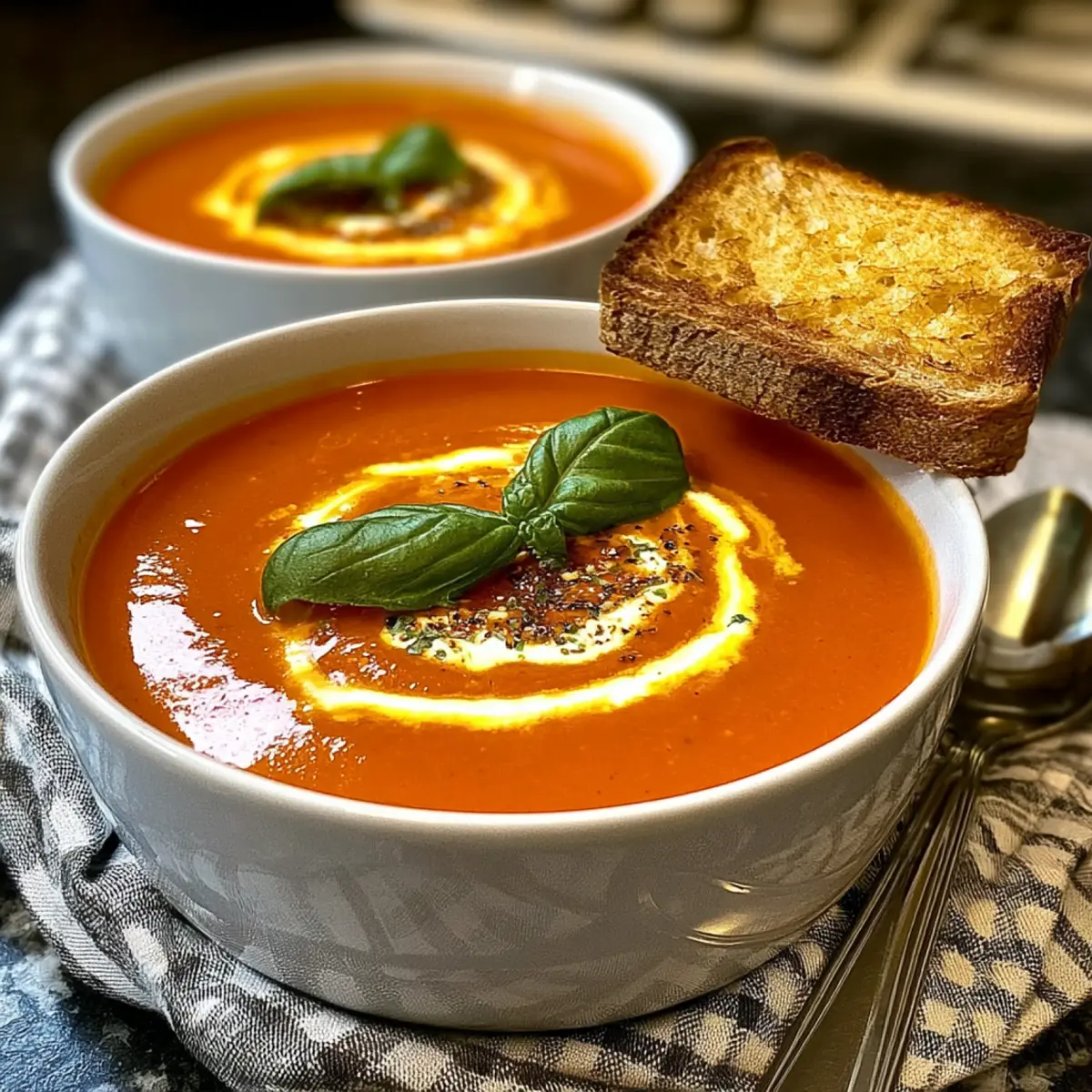 Cremige Tomaten Basilikum Suppe