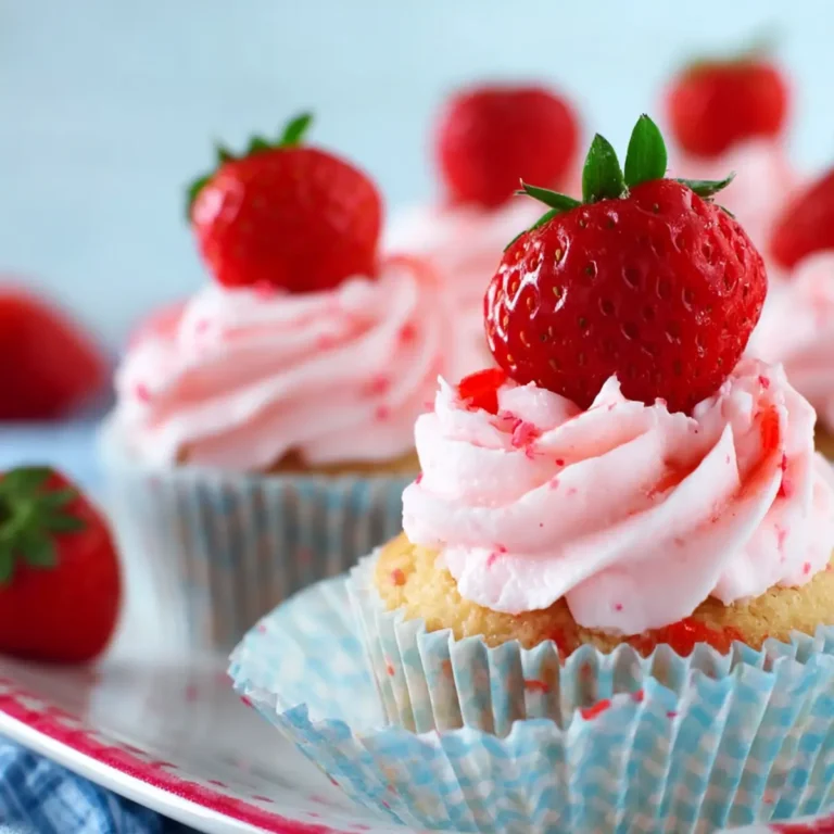 Cupcakes mit Erdbeeren