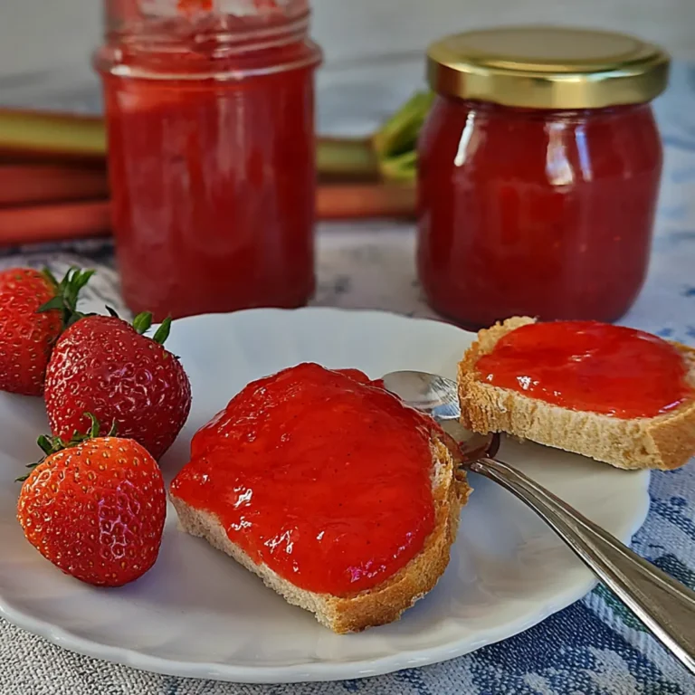 Erdbeer Rhabarber Marmelade mit Vanille