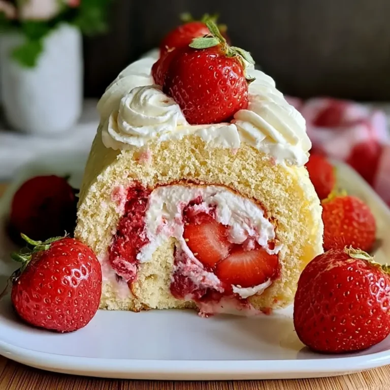 Erdbeer Shortcake Cheesecake Rolle