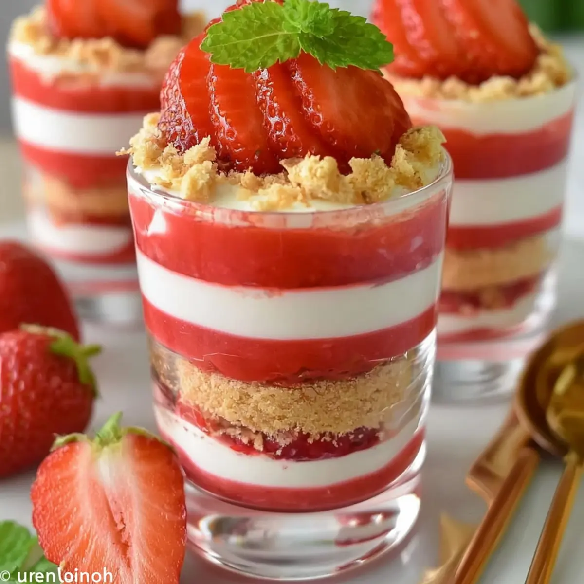 Erdbeer Traum Dessert im Glas mit Mascarpone