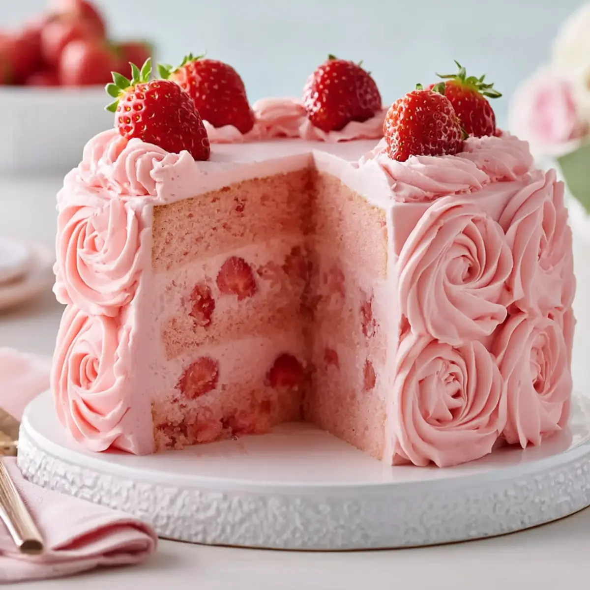 Erdbeerkuchen mit Erdbeerfrosting