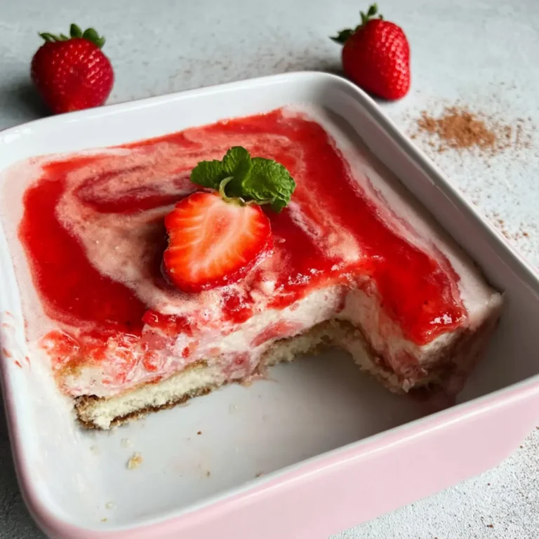 Erdbeertiramisu ohne Mascarpone