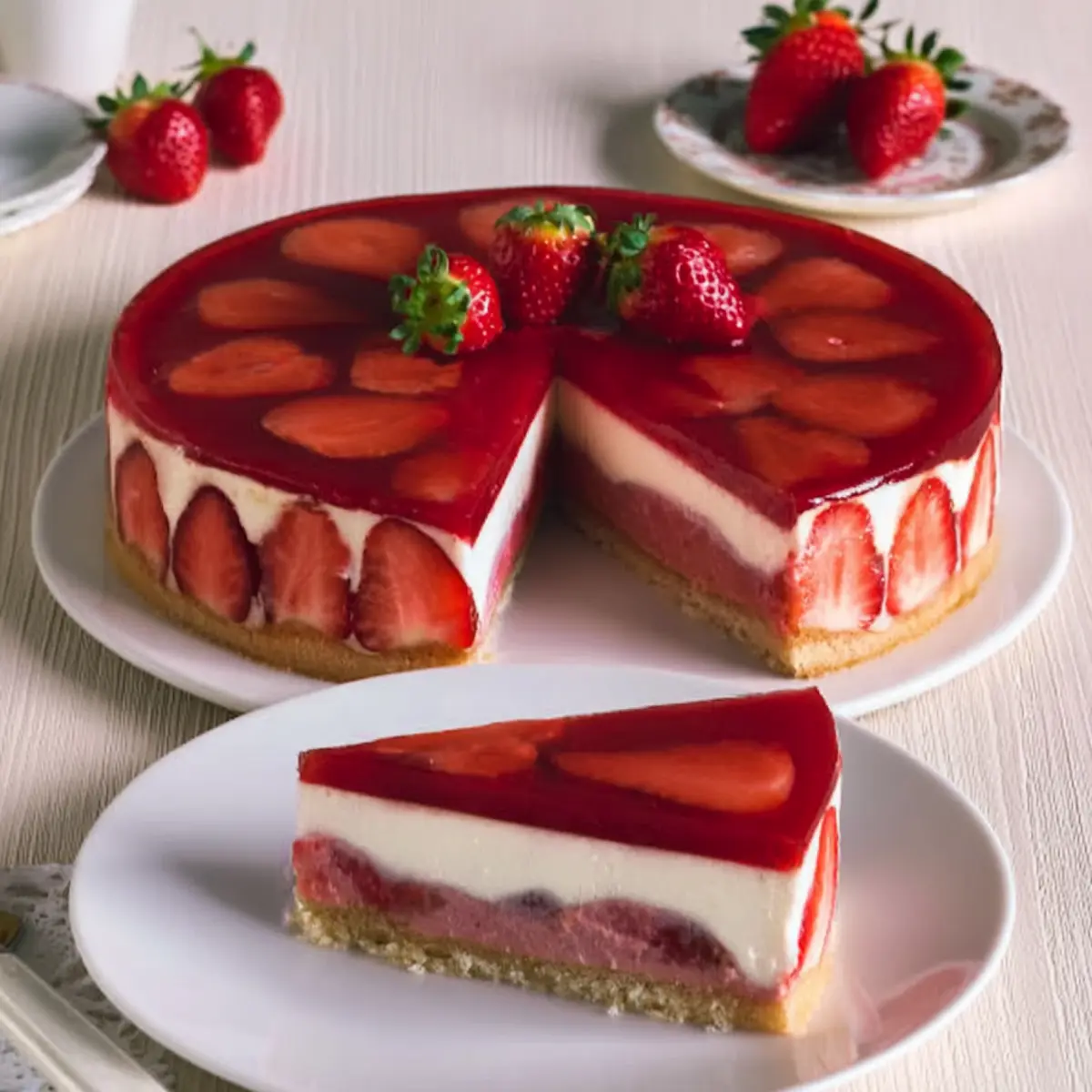 Erdbeertorte ohne Gelatine