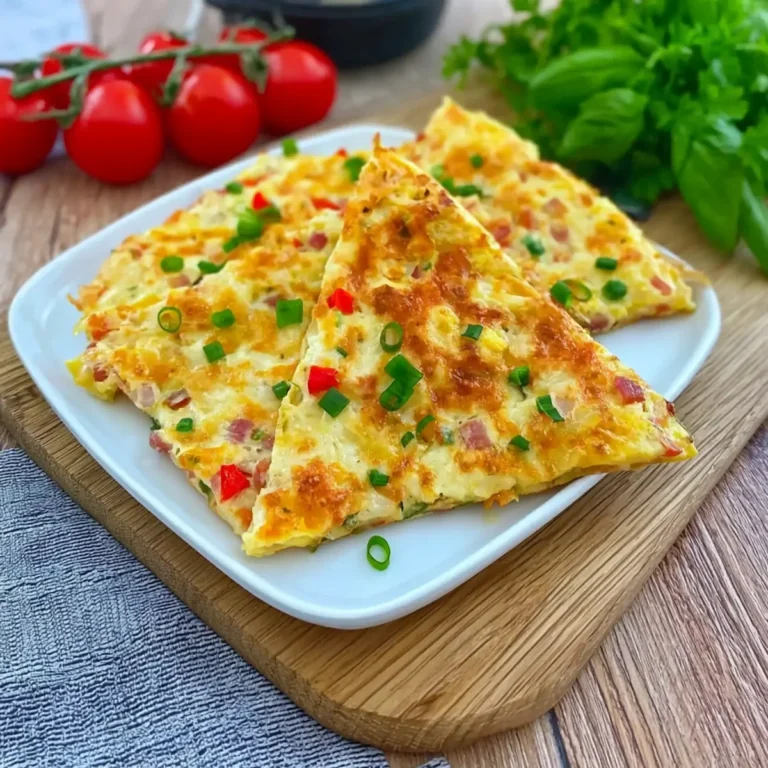 Herzhafter Ofenpfannkuchen mit Schinken und Käse