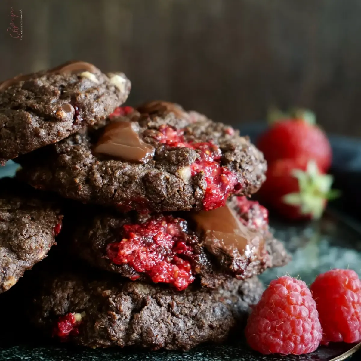 Himbeer Schoko Cookies