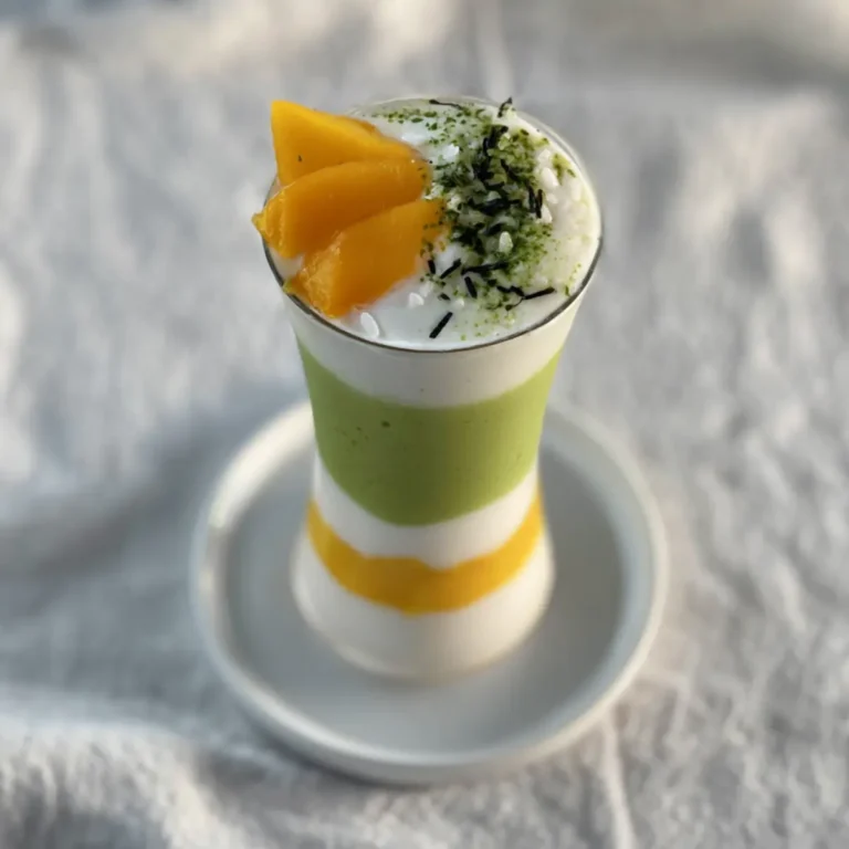 Mango Sticky Rice Matcha Latte