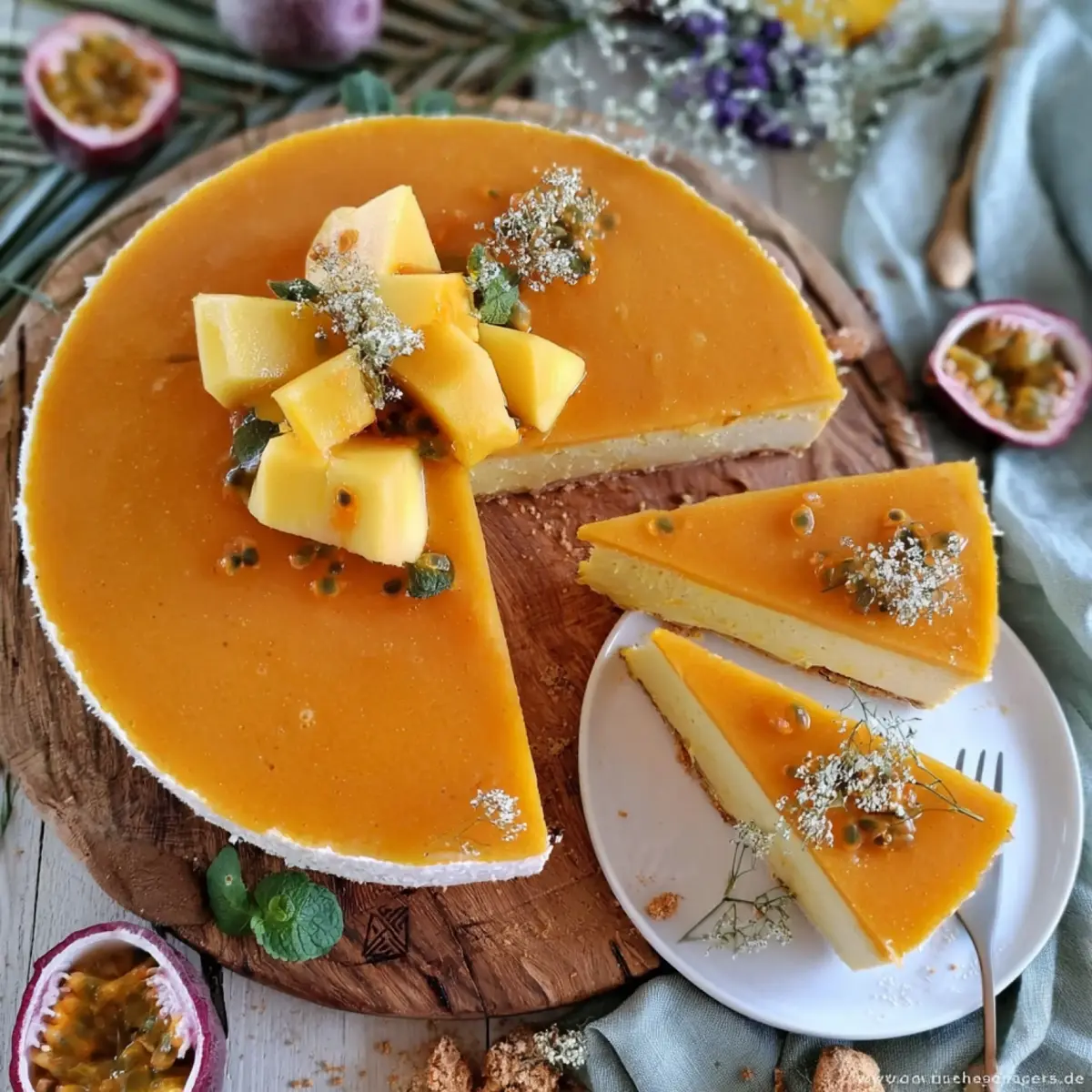 No Bake Mango Maracuja Cheesecake