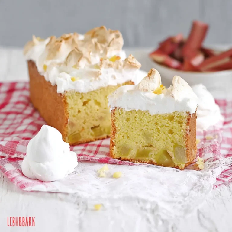 Rhabarber Kastenkuchen mit Baiser