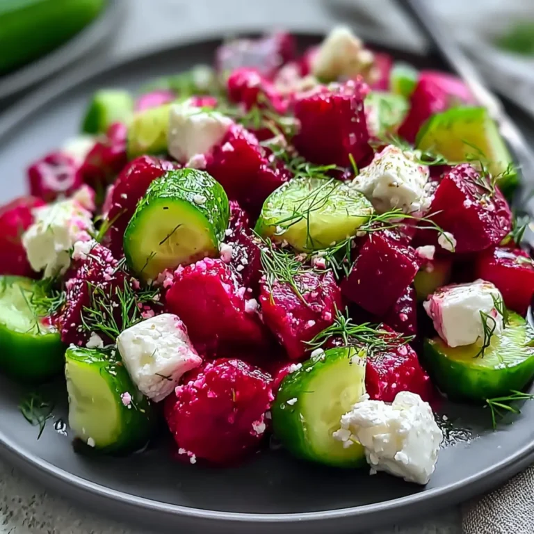Rote Bete Feta Salat mit Gurke und Dill