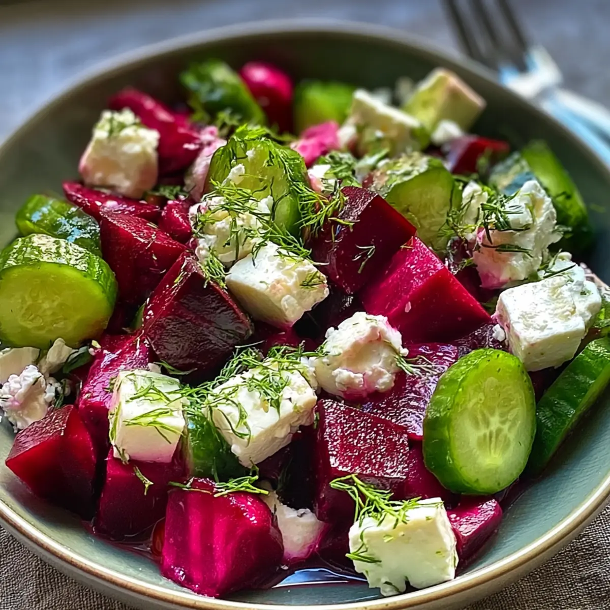 Rote Bete Salat mit Feta und Gurken