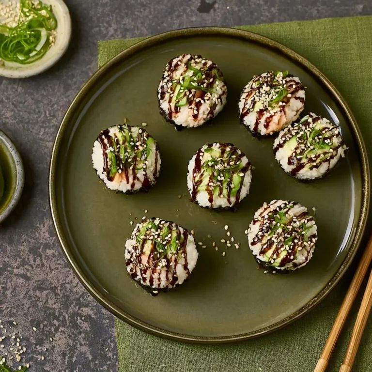 Sushi Reisbällchen mit Lachs und Avocado