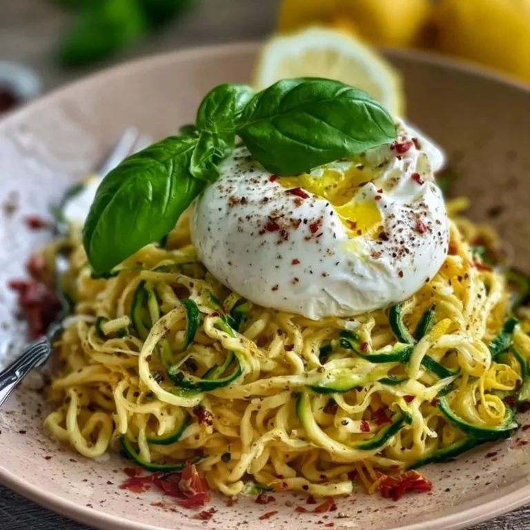 Zitronen Zucchini Pasta mit Burrata