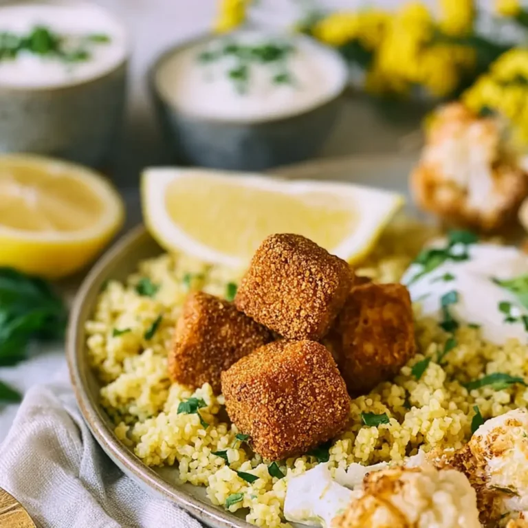 Zitronenbulgur mit Knuspertofu