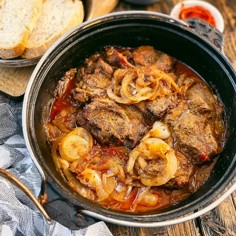 Zwiebelfleisch aus dem Dutch Oven