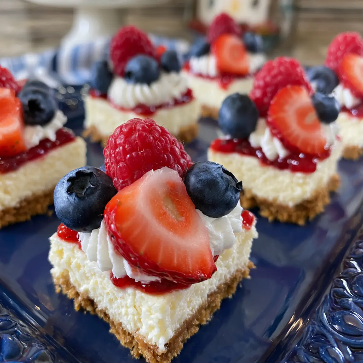 4th of July Cheesecake Graham Bites