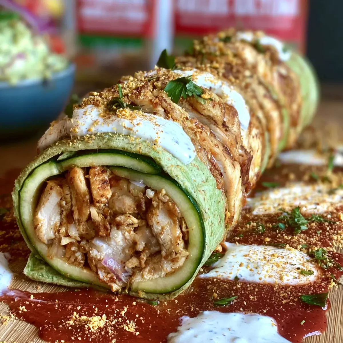 Easy Chicken Gyro Zucchini Roll