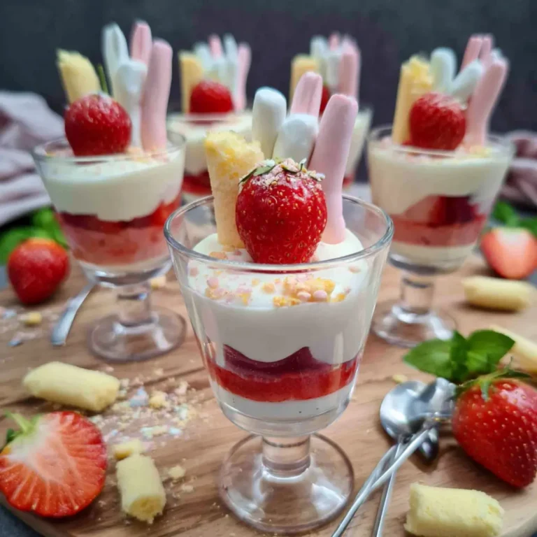 Erdbeer Osterdessert im Glas