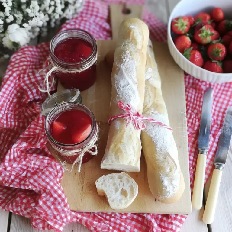 Erdbeermarmelade & Französisches Baguette