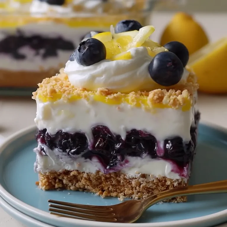 No Bake Lemon Blueberry Dream Dessert