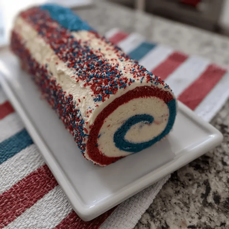 Patriotic 4th of July Cake Roll