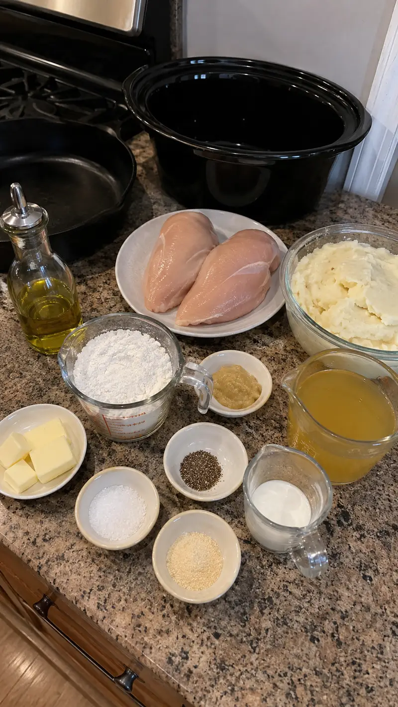 Slow Cooker Chicken and Gravy over Mashed Potatoes (3)