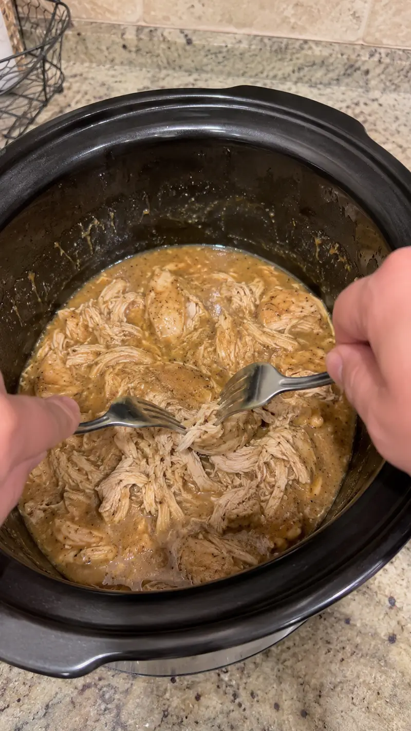 Slow Cooker Chicken and Gravy over Mashed Potatoes (3)