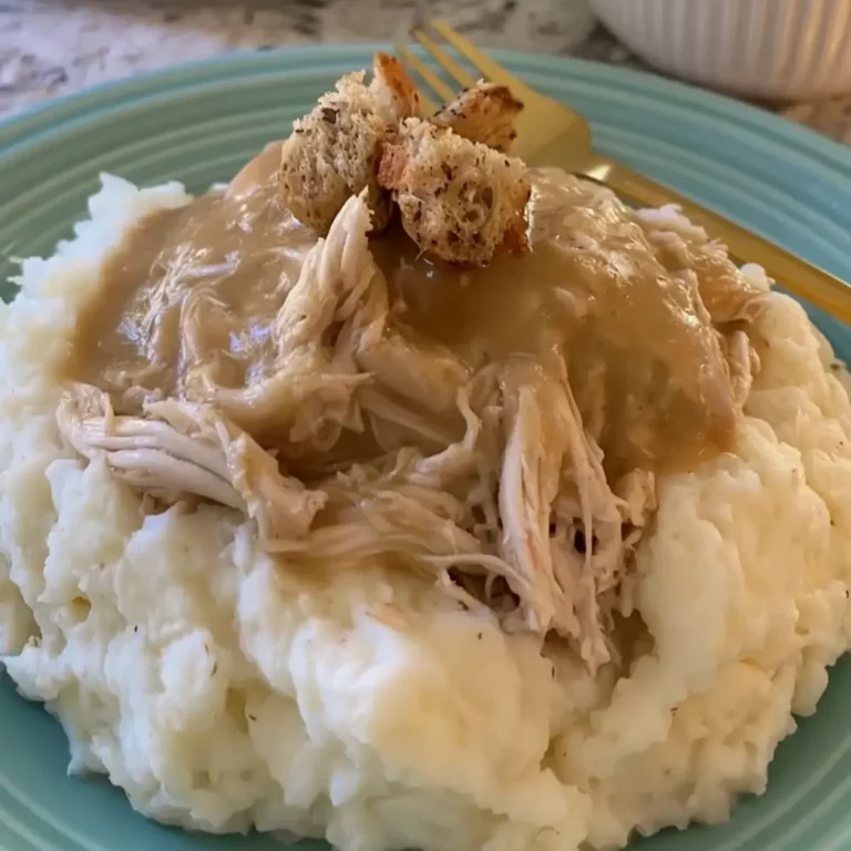 Slow Cooker Chicken and Gravy over Mashed Potatoes