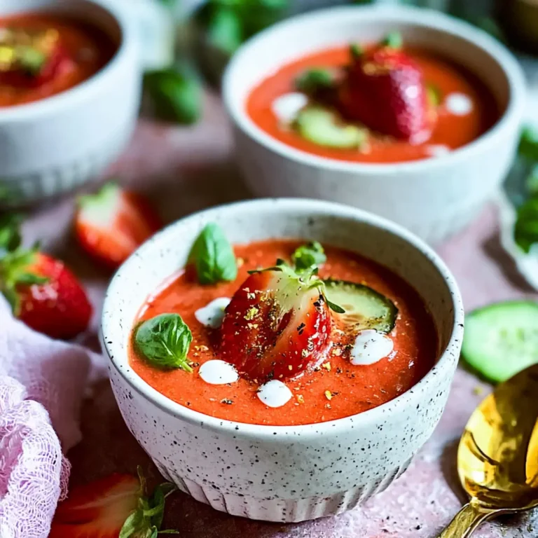 Sommer Gazpacho mit Erdbeeren & Gurke