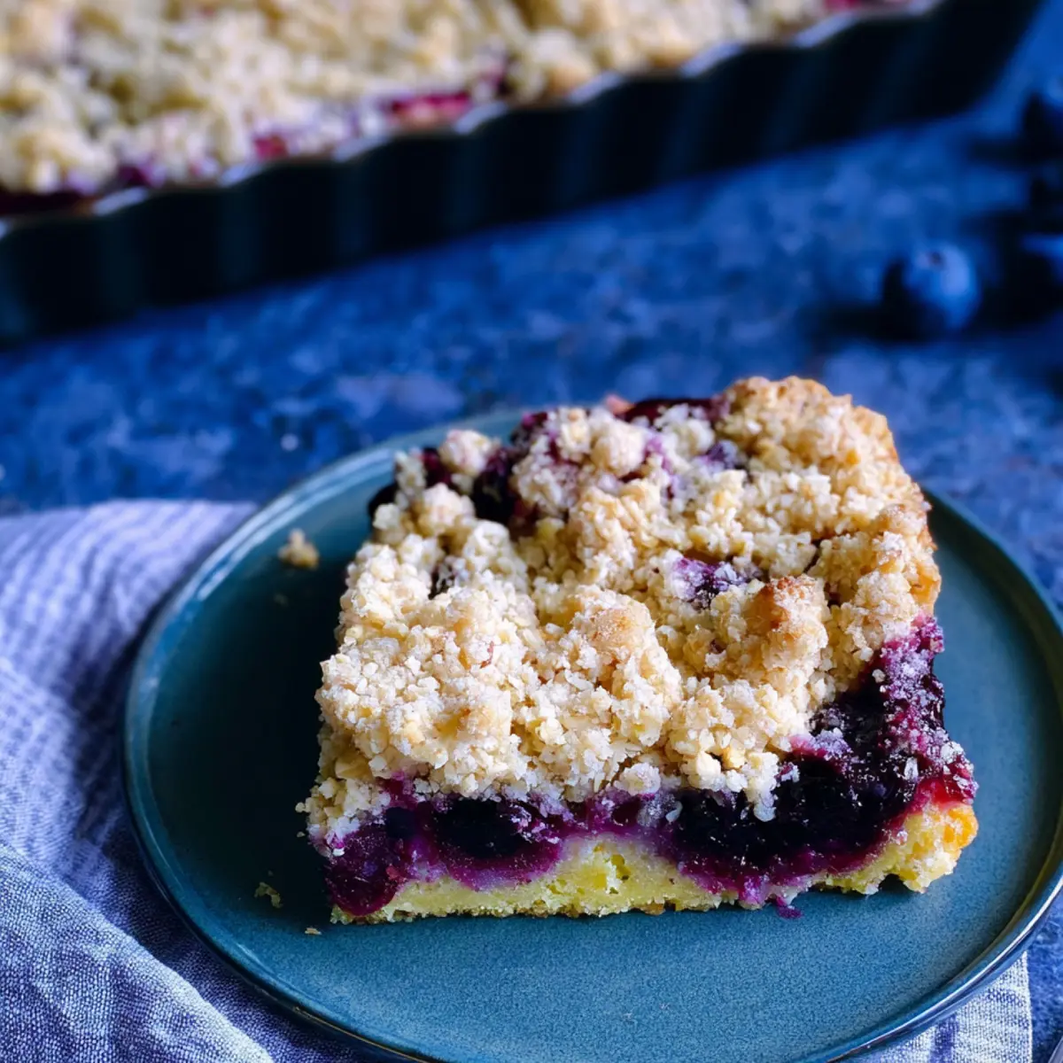 Blaubeerkuchen mit Haferflocken Streusel