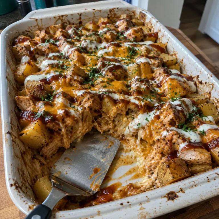 Cheesy BBQ Ranch Chicken Potato Bake