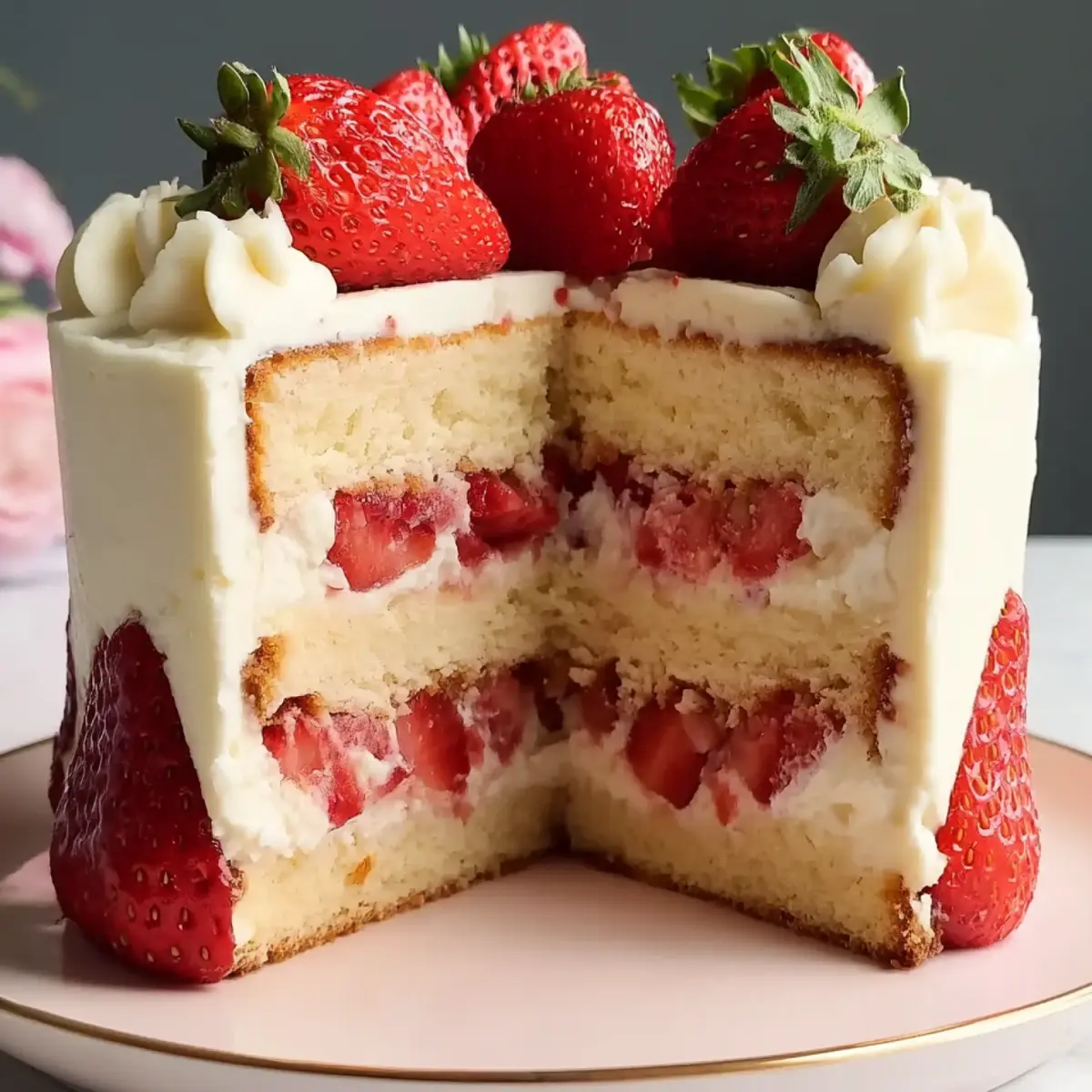 Erdbeer Mascarpone Torte mit weißer Schokolade