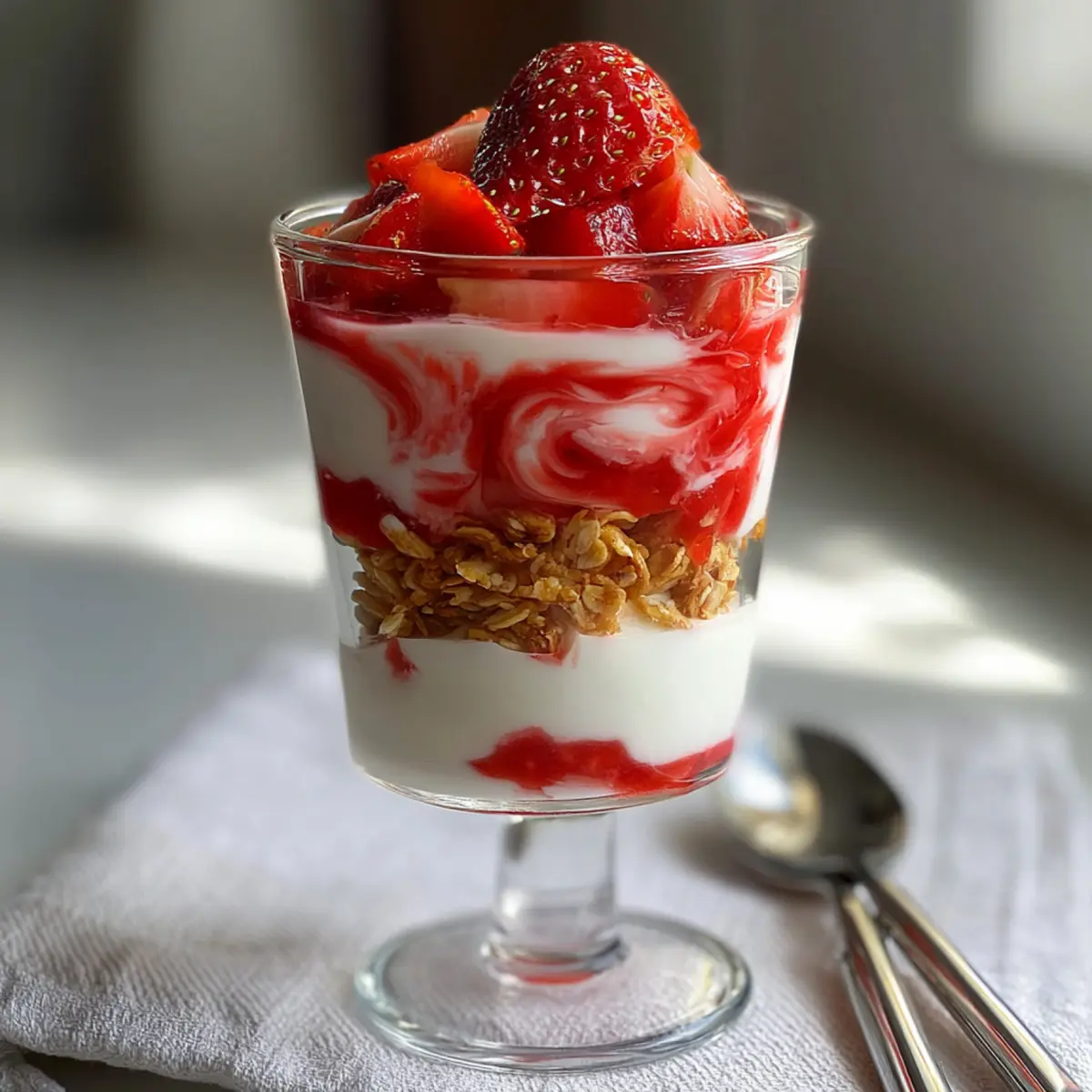 Erdbeer Swirl Joghurt Parfaits