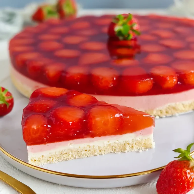 Erdbeerkuchen ohne Backen mit Keksboden