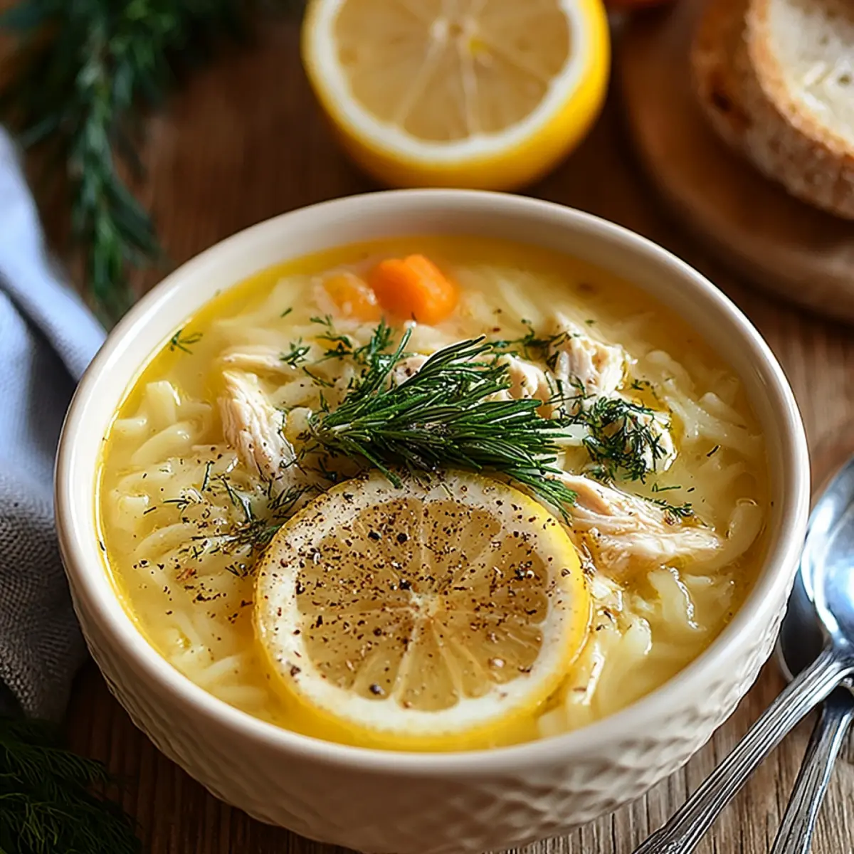 Griechische Zitronen Hähnchensuppe