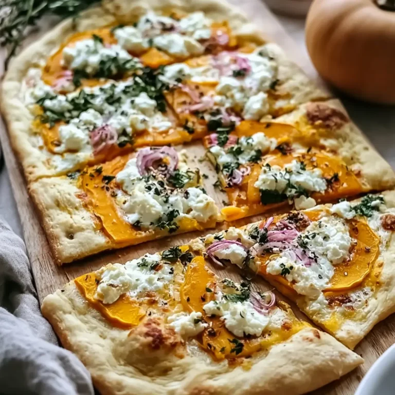 Kürbis Flammkuchen mit Feta