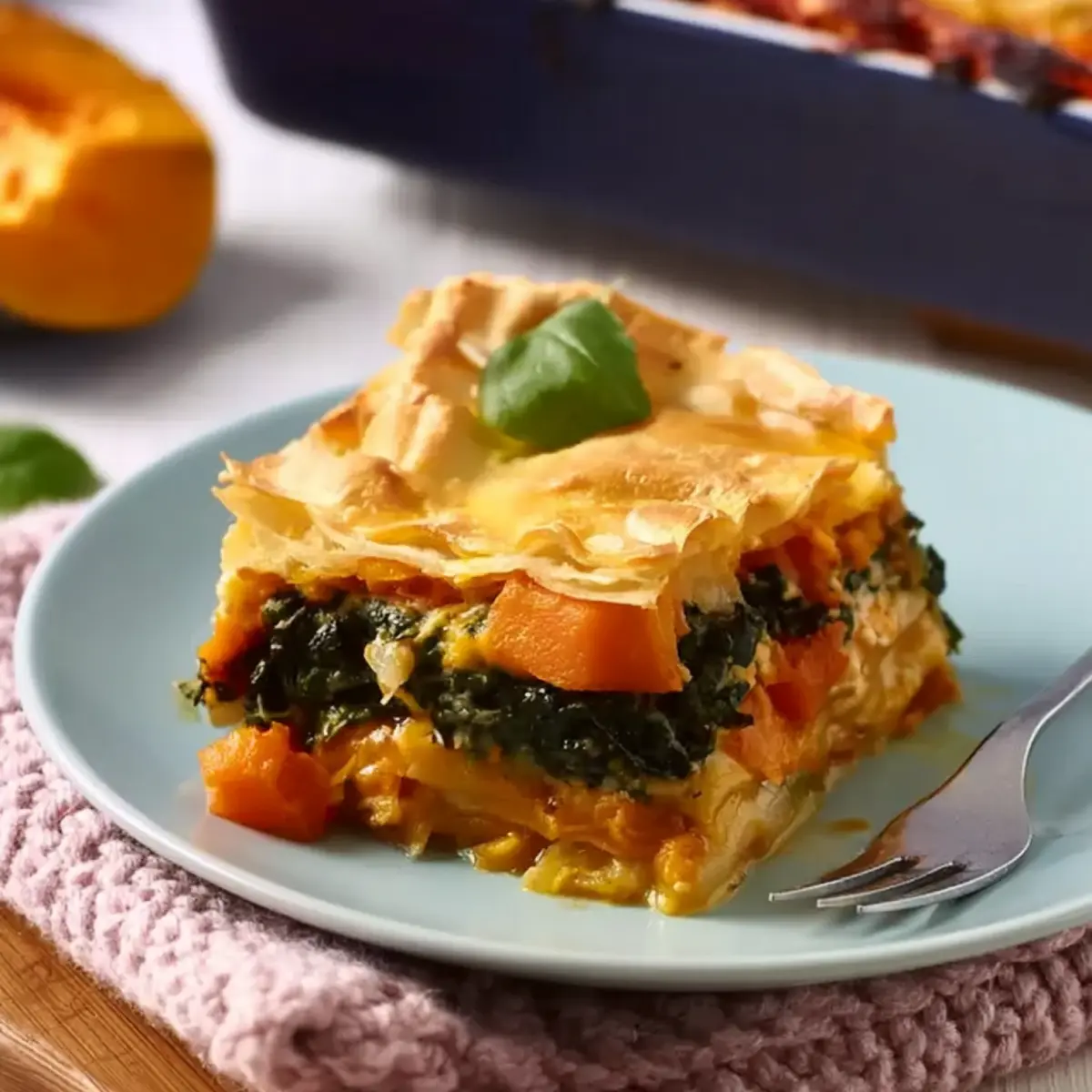 Kürbis-Spinat-Lasagne
