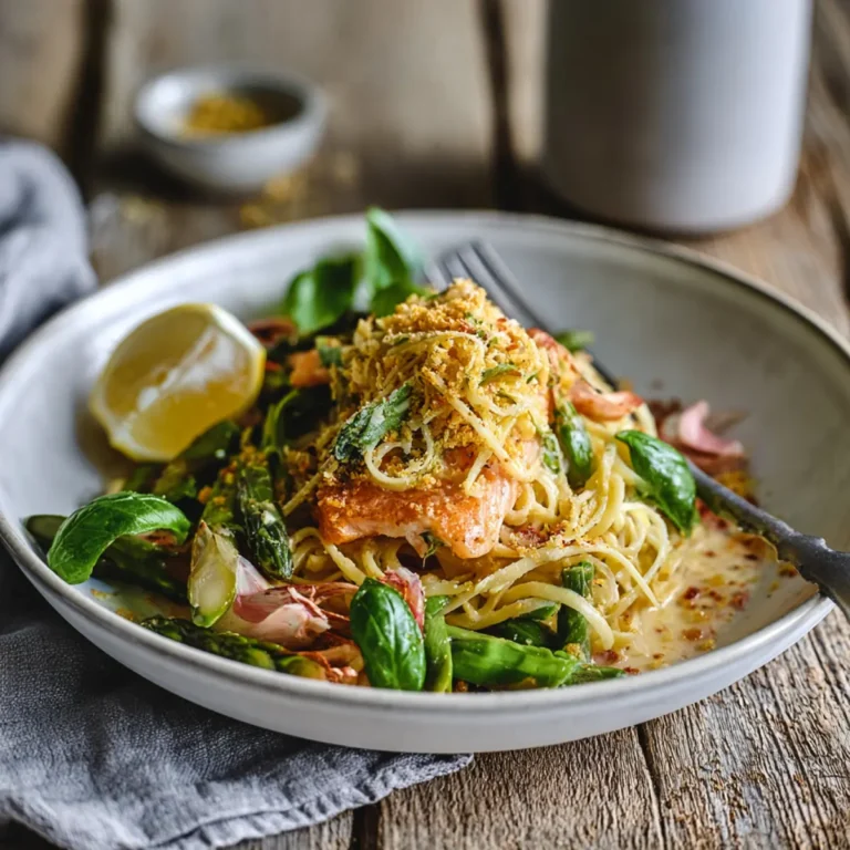Lachs Pasta mit Pangrattato