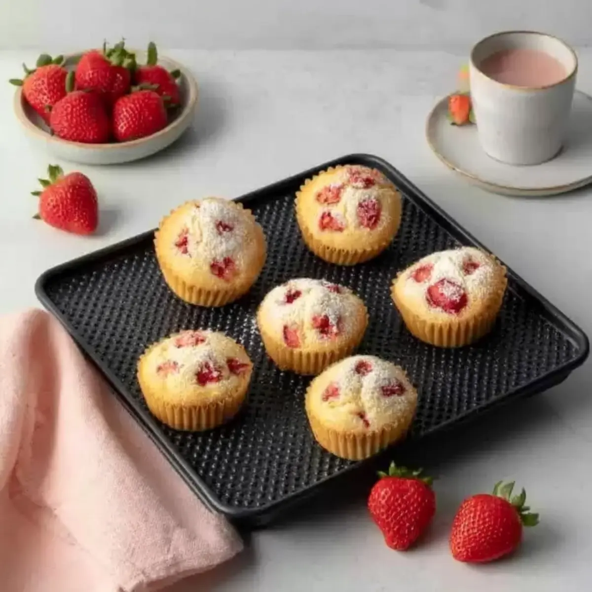 Muffins mit Erdbeeren