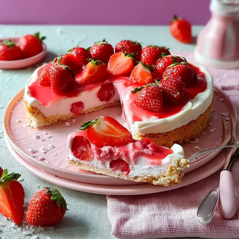 Pudding Erdbeerkuchen ohne Backen