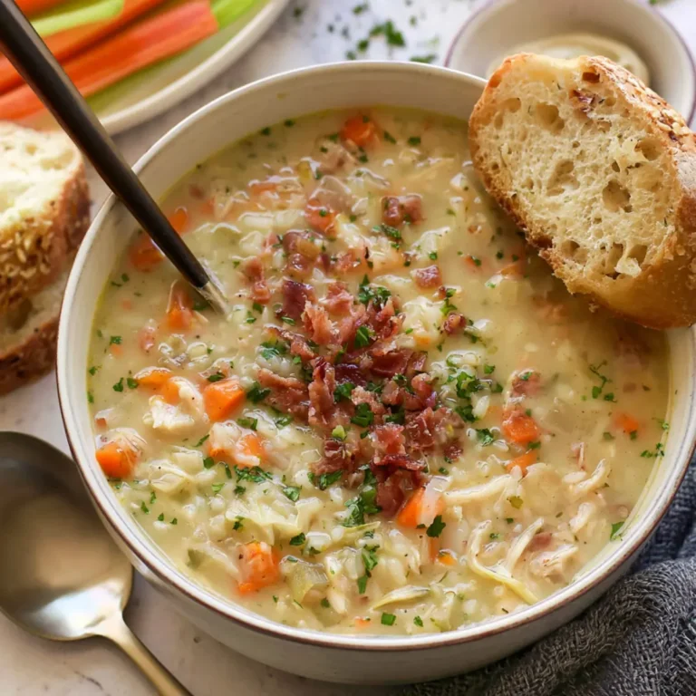 Quick Chicken Bacon Rice Soup
