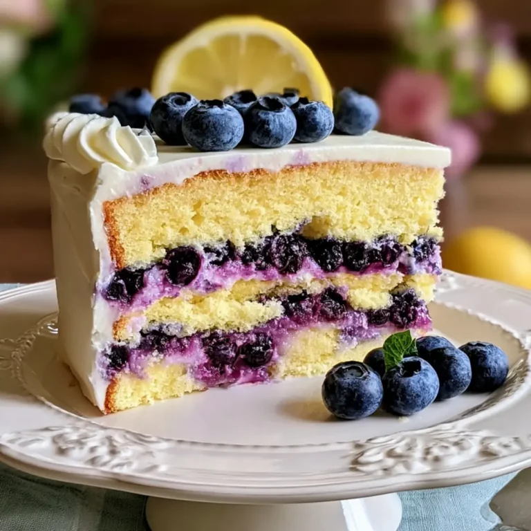 Zitronen Blaubeer Schichtkuchen