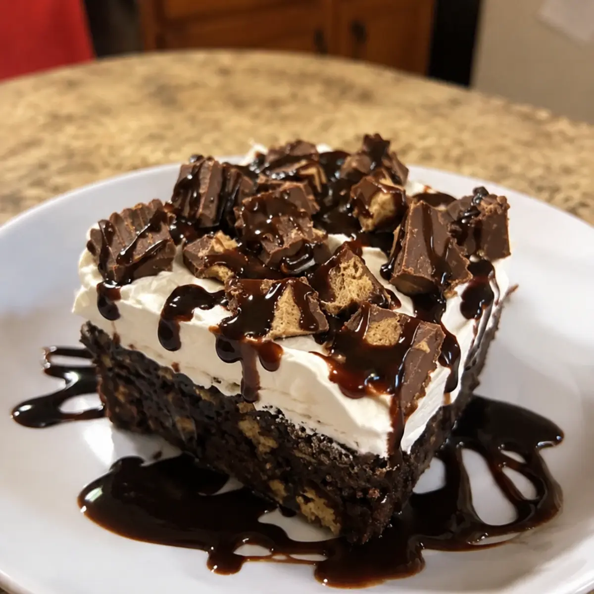 4-Ingredient Peanut Butter Brownie Cheesecake Crunch Dump Cake