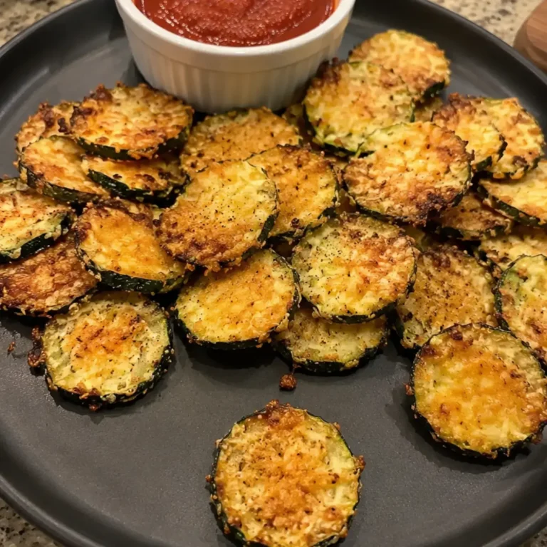 Air Fryer 2 Ingredient Parmesan Zucchini Crisps