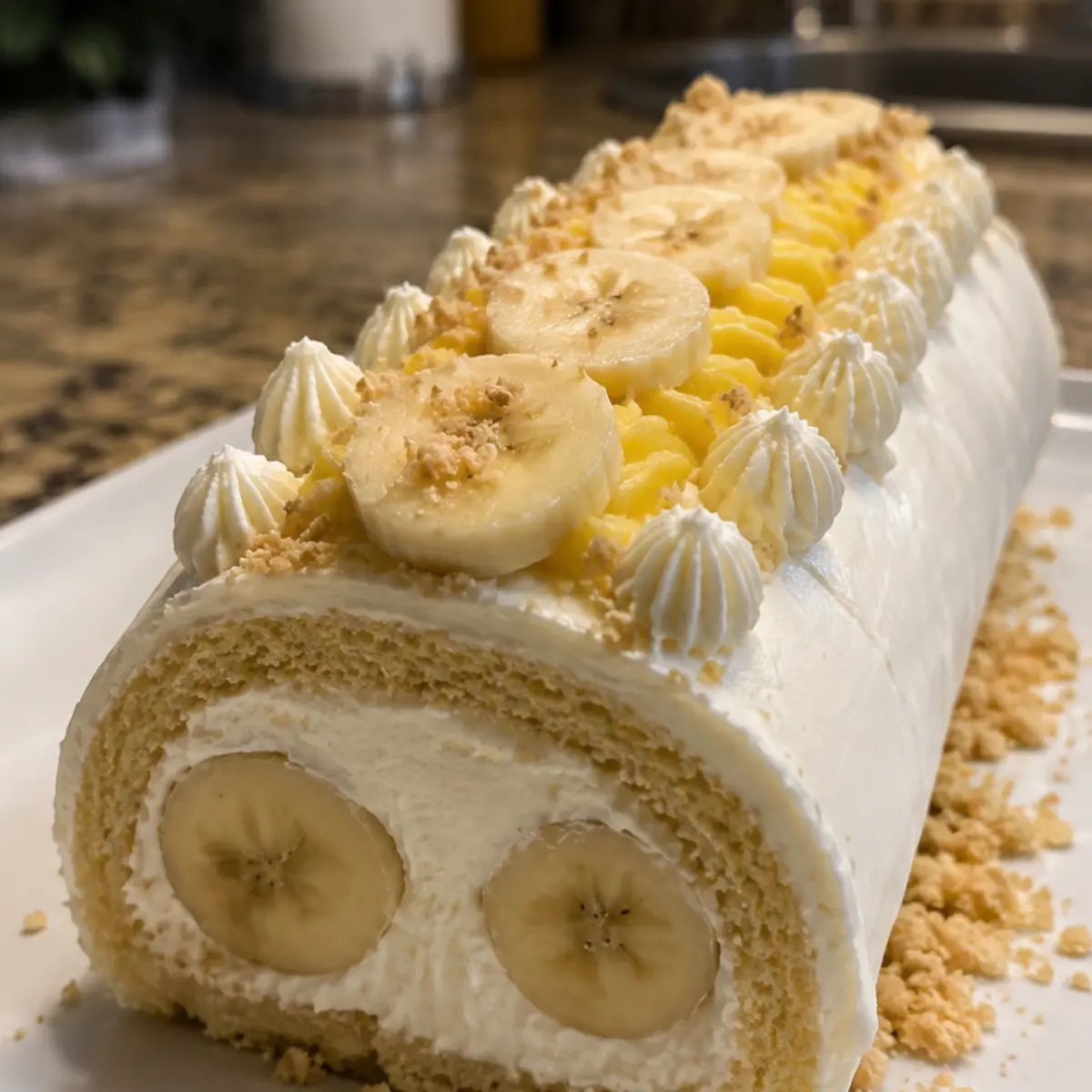 Banana Pudding Cake Roll