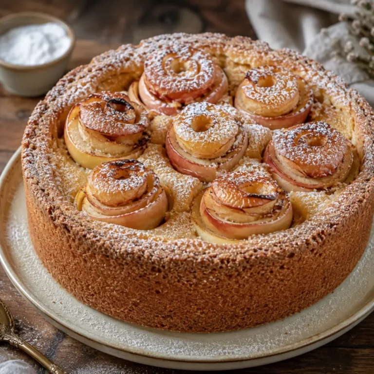 Bratapfelkuchen mit Schmand und ganzen Äpfeln